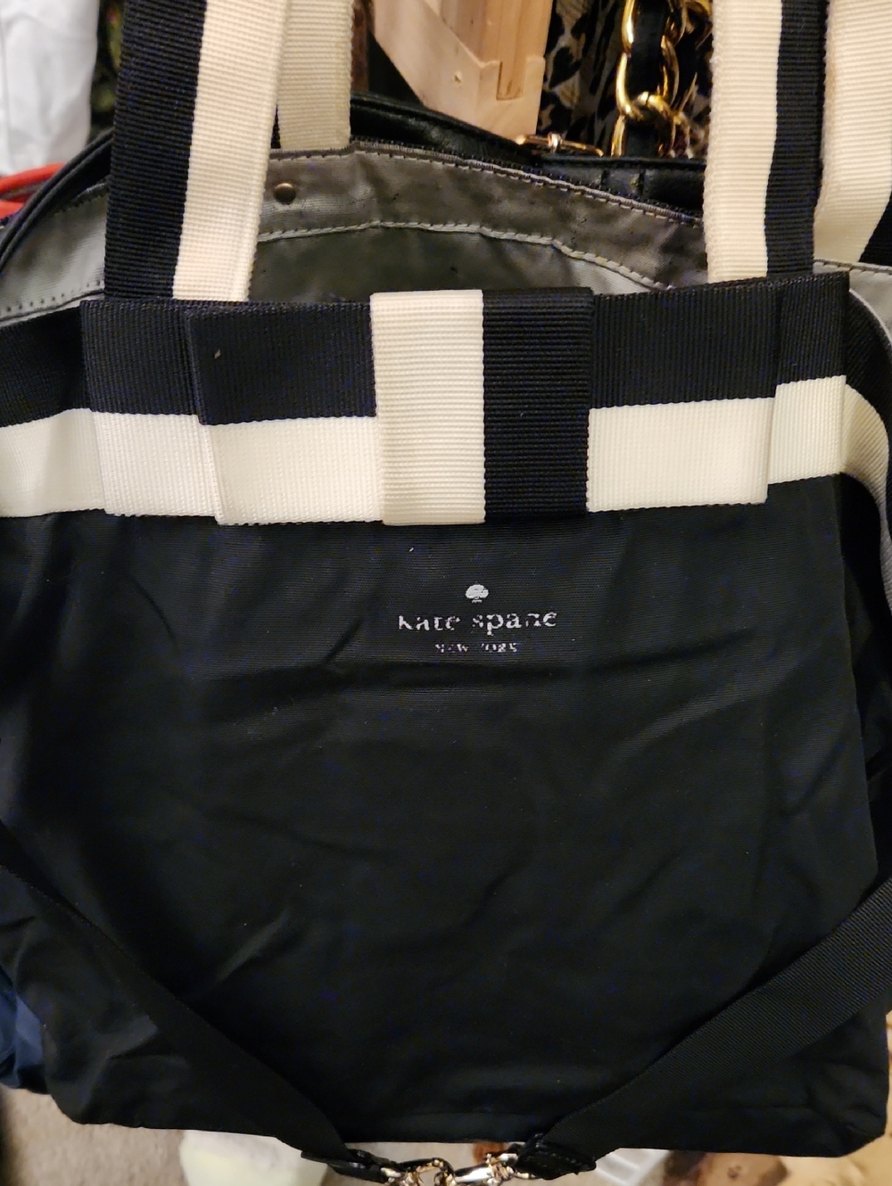 kate spade Black and Cream Diaper Bag